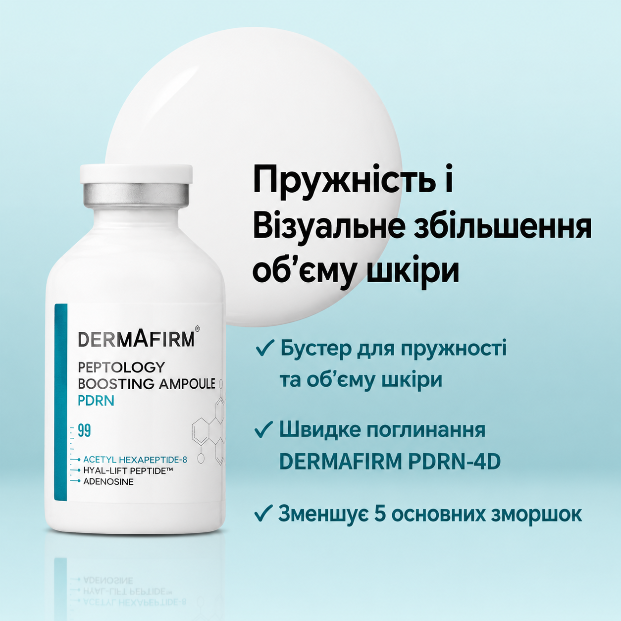 Сироватка-філер DERMAFIRM Peptology Boosting Ampoule PDRN, 30 мл, фото 5