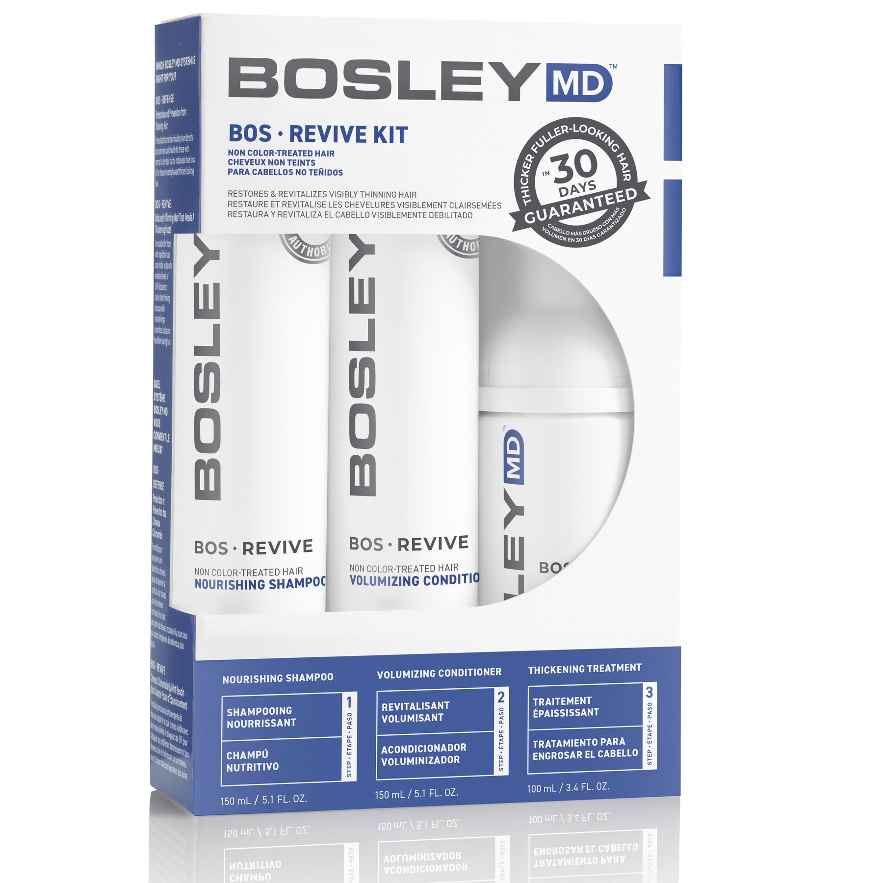 Набір для відновлення стоншеного нефарбованого волосся BosleyMD BOS Revive, 2 × 150 мл + 100 мл, фото 2