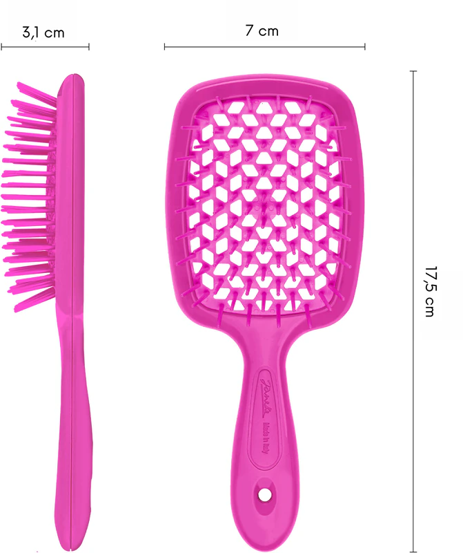 Щітка для волосся Janeke Superbrush Small, неоново-рожева, фото 3
