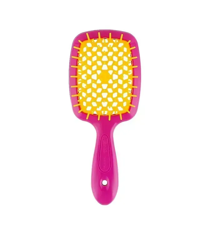 Щітка для волосся Janeke Superbrush Small, рожева з жовтим