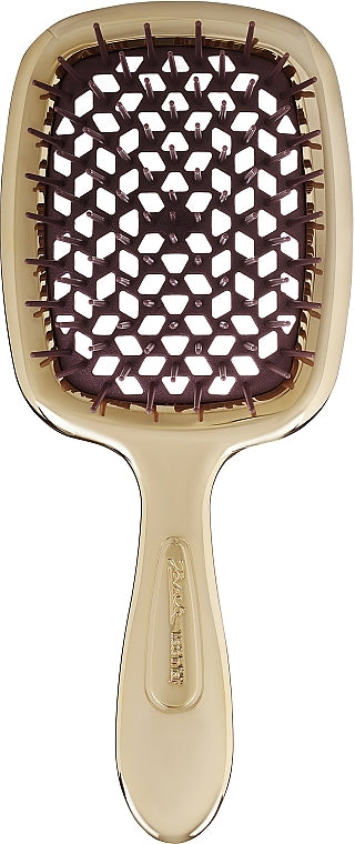 Щітка для волосся Janeke Superbrush, золота з коричневими зубцями