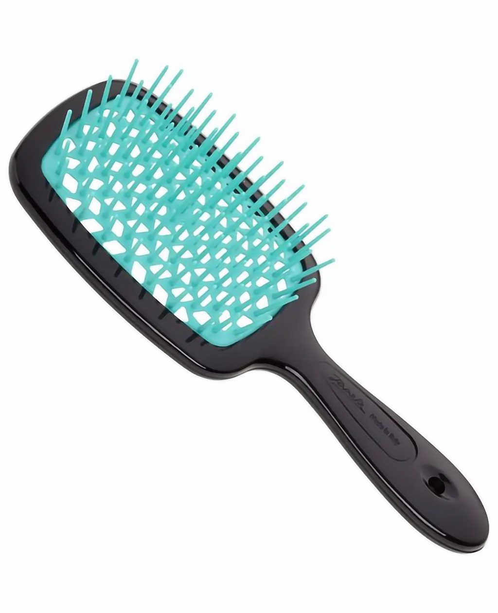 Janeke Superbrush small Щітка для волосся чорна з бірюзовим